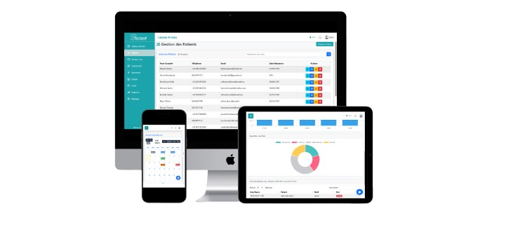 Interface du logiciel de gestion de cabinet médical Doctosoft